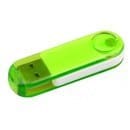Transparent swivel USB available in memory sizes from 1GB to 32GB.