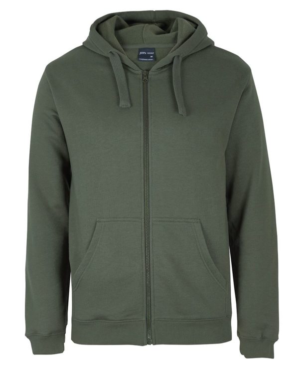 Unisex fleece lined hoodie with full zip and front pockets, suitable for uniforms, retail and customer gifts when branded
