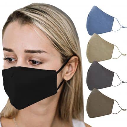 Cotton face masks for covid protection can be blank or branded with your corporate logo