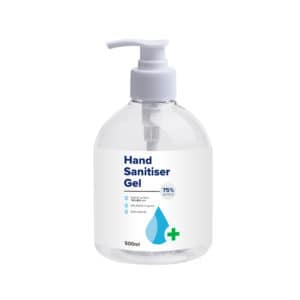 PPE medical grade hand sanitizer gel in 500ml pump bottle, non greasy fast drying